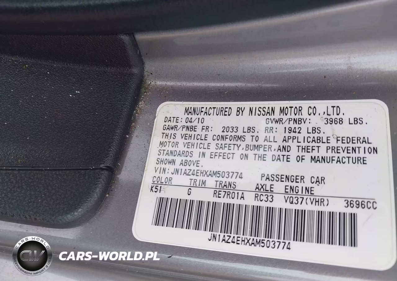 2010 Nissan 370Z Touring VIN:JN1AZ4EHXAM503774 - 9