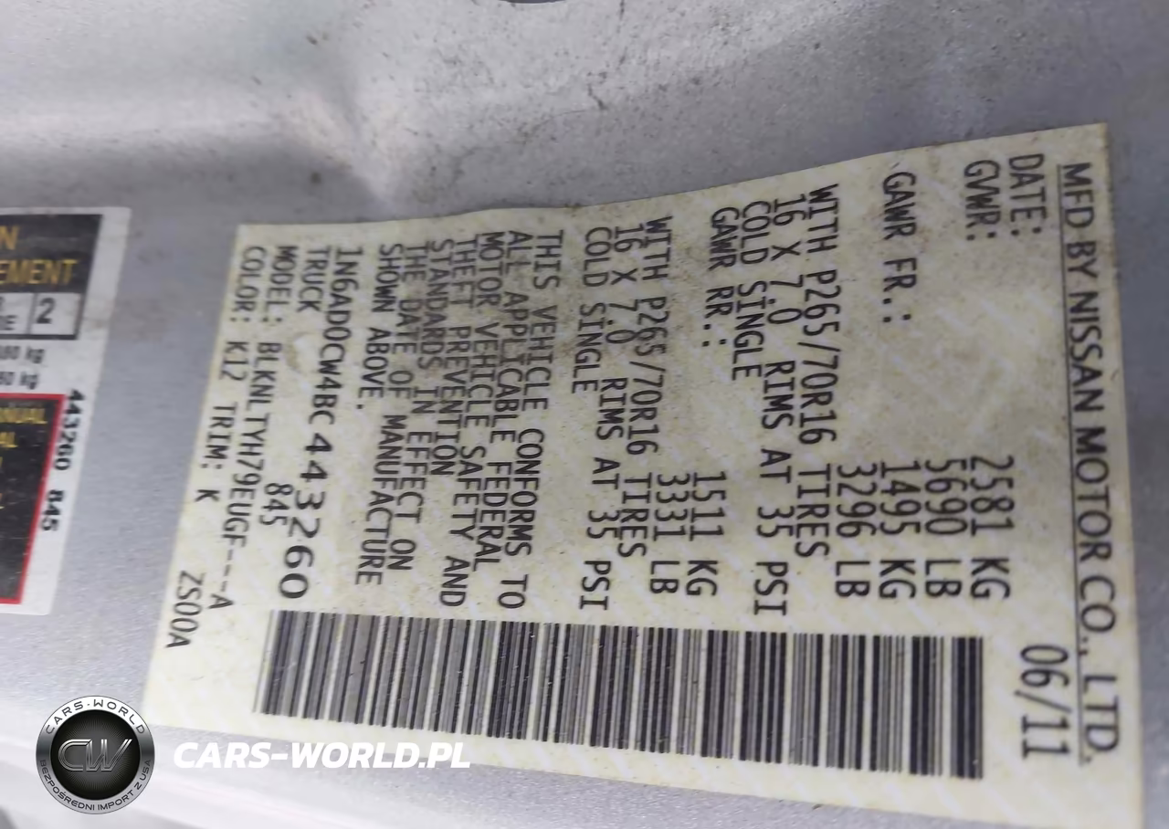 2011 Nissan Frontier Sv VIN:1N6AD0CW4BC443260 - 9