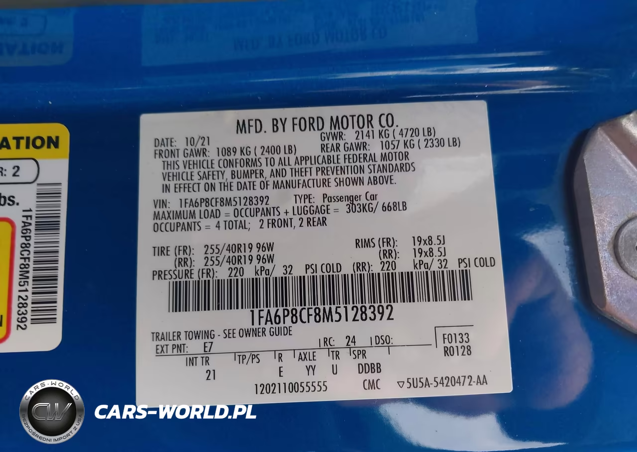 2021 Ford Mustang Gt Fastback VIN:1FA6P8CF8M5128392 - 9