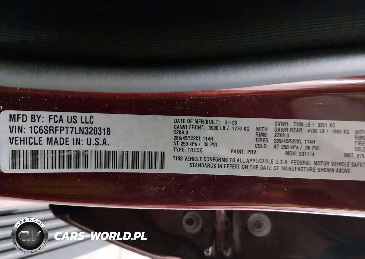2020 Ram 1500 Limited 4X4 6'4 Box VIN:1C6SRFPT7LN320318 - 9