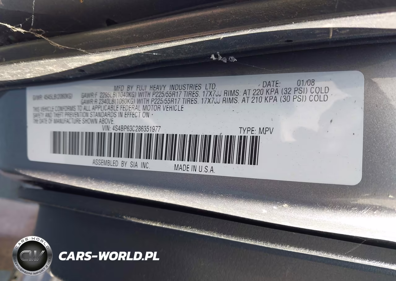 2008 Subaru Outback 2.5Xt Limited VIN:4S4BP63C286351977 - 9