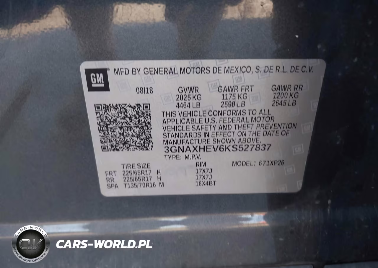 2019 Chevrolet Equinox Ls VIN:3GNAXHEV6KS527837 - 9