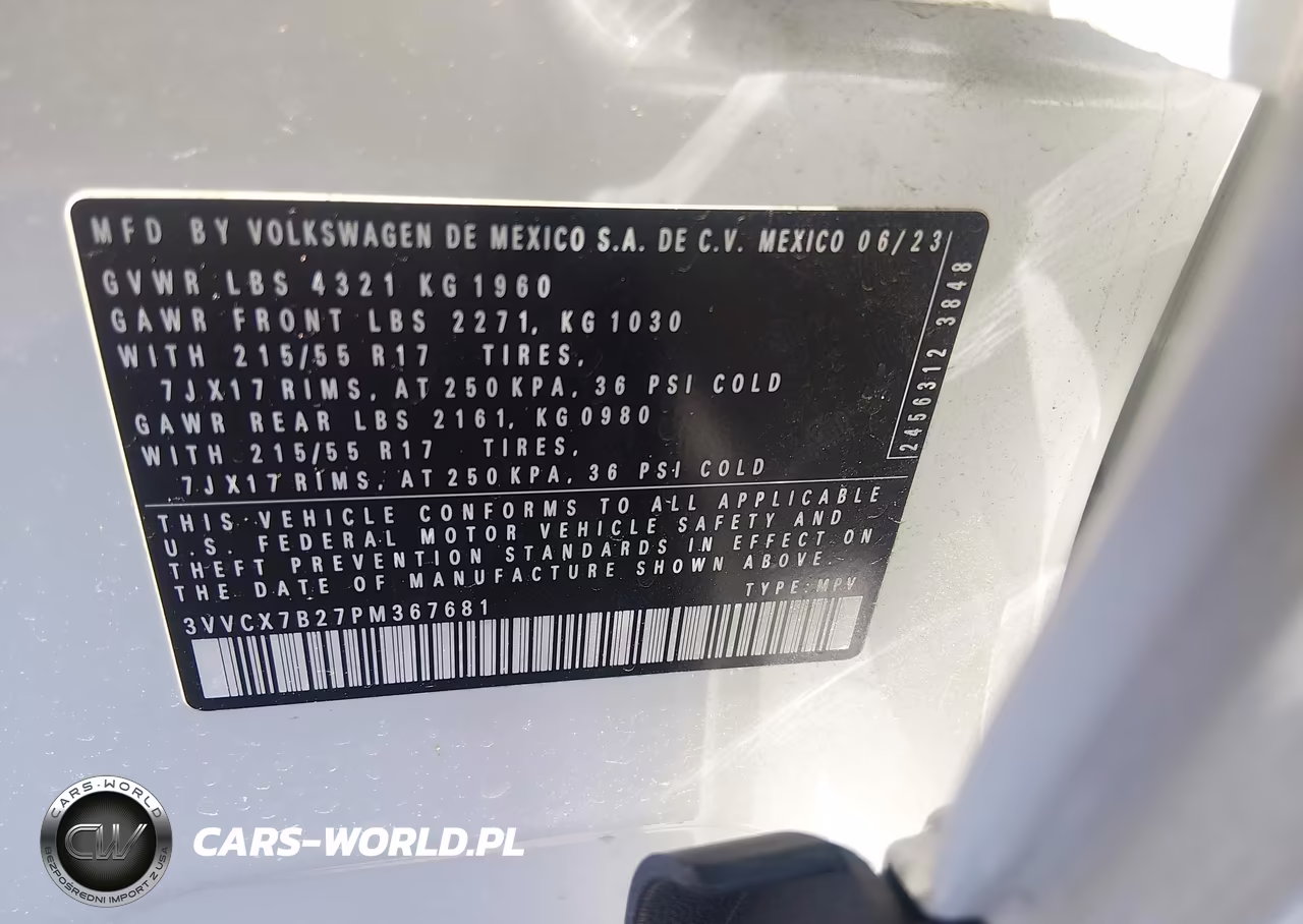 2023 Volkswagen Taos 1.5T S VIN:3VVCX7B27PM367681 - 9