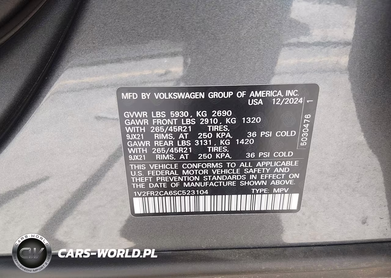 2025 Volkswagen Atlas 2.0T Sel Premium R-Line VIN:1V2FR2CA6SC523104 - 9