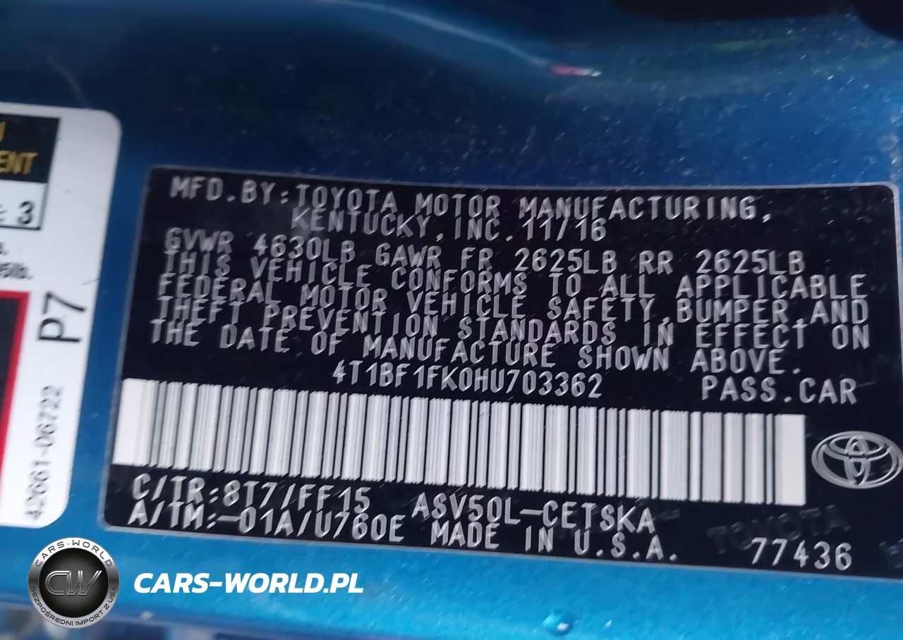 2017 Toyota Camry Se VIN:4T1BF1FK0HU703362 - 9
