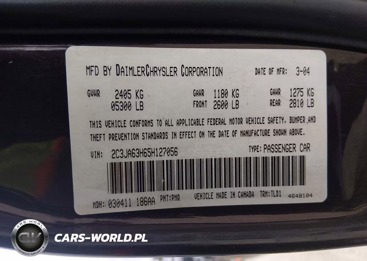 2005 Chrysler 300C VIN:2C3JA63H65H127056 - 9