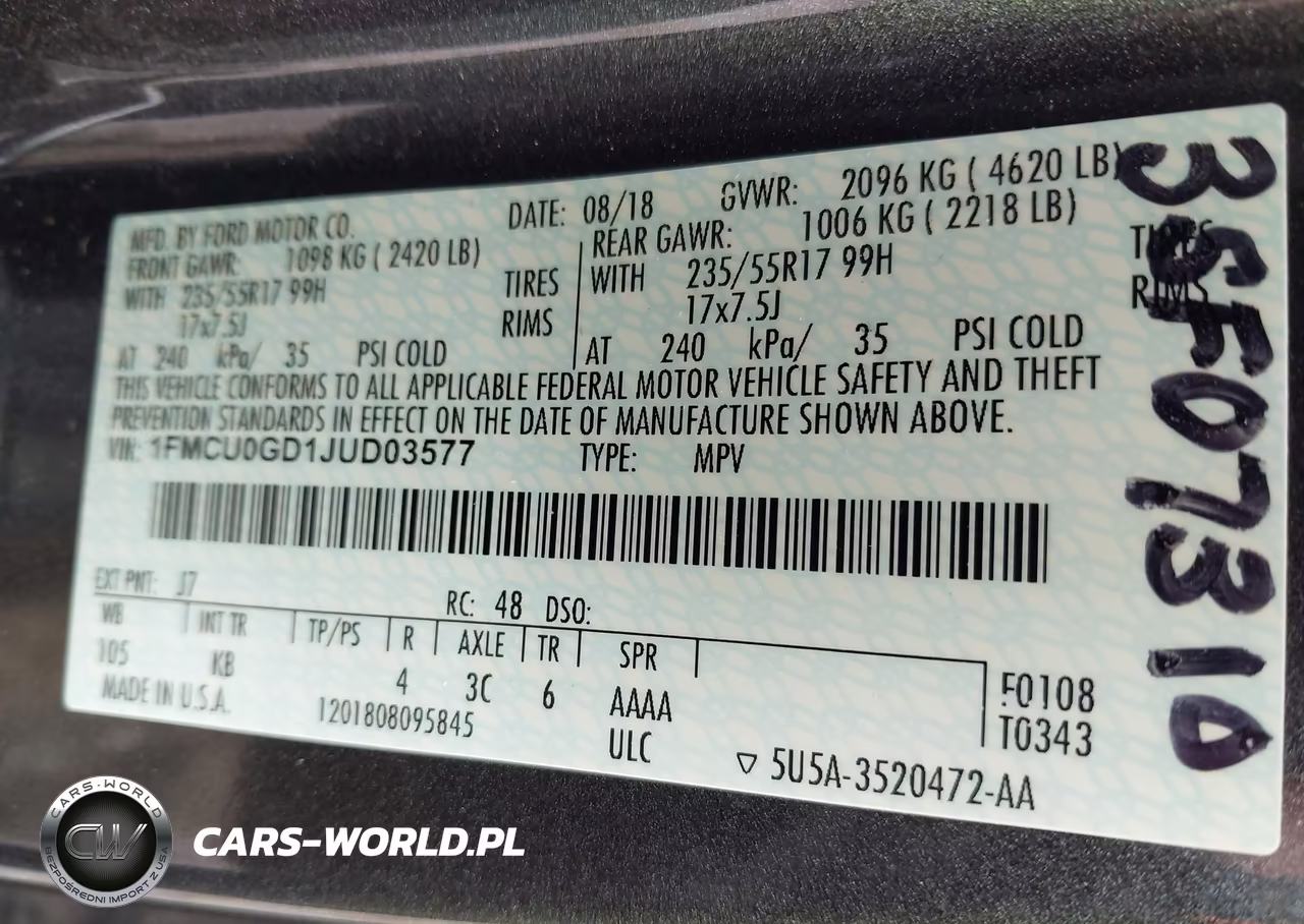2018 Ford Escape Se VIN:1FMCU0GD1JUD03577 - 9