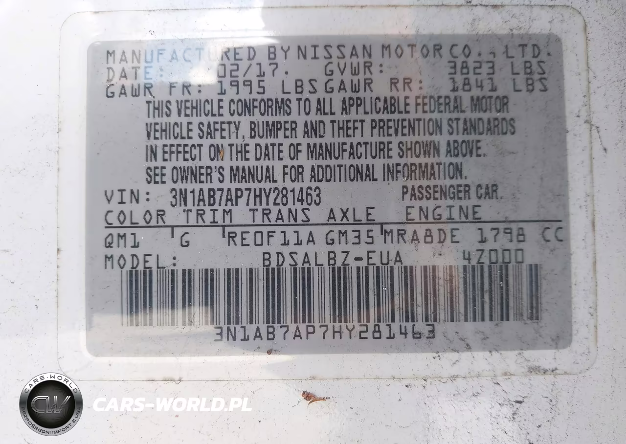 2017 Nissan Sentra S VIN:3N1AB7AP7HY281463 - 9