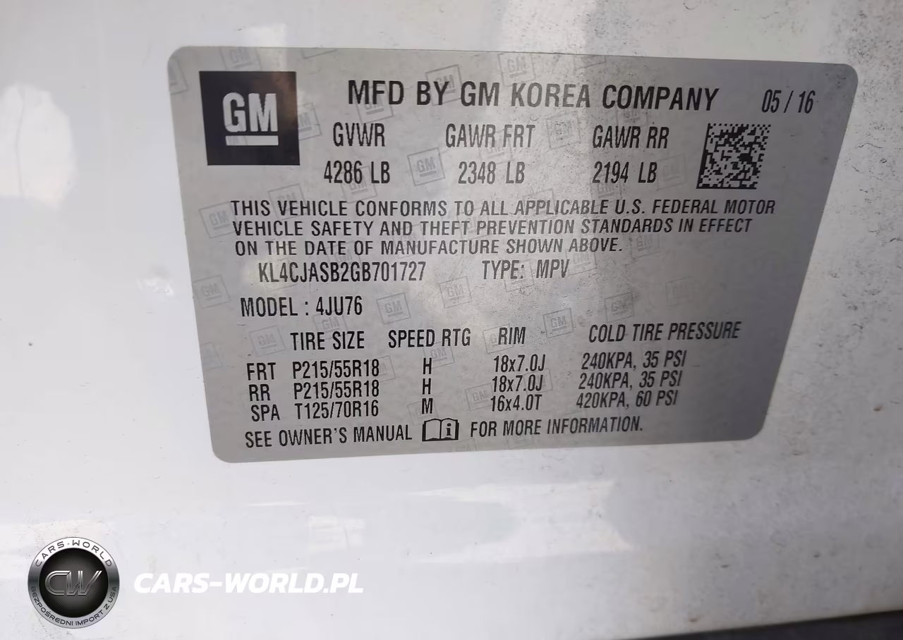 2016 Buick Encore VIN:KL4CJASB2GB701727 - 9
