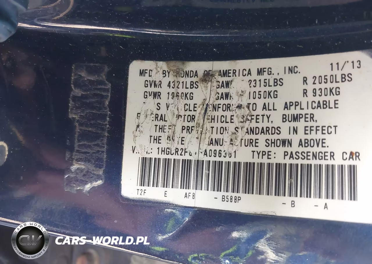 2014 Honda Accord Ex-L VIN:1HGCR2F81EA096381 - 9