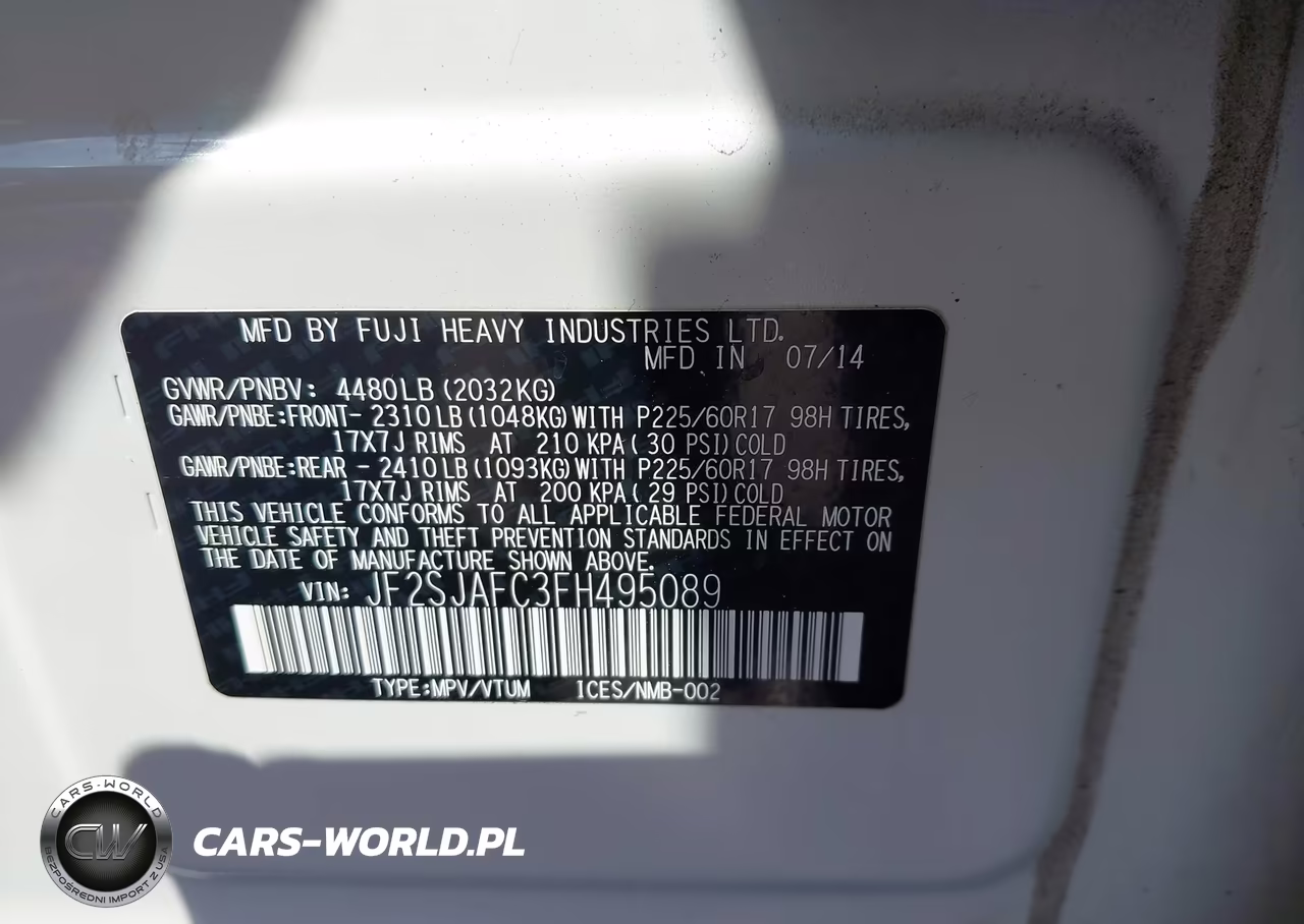 2015 Subaru Forester 2.5I Premium VIN:JF2SJAFC3FH495089 - 9