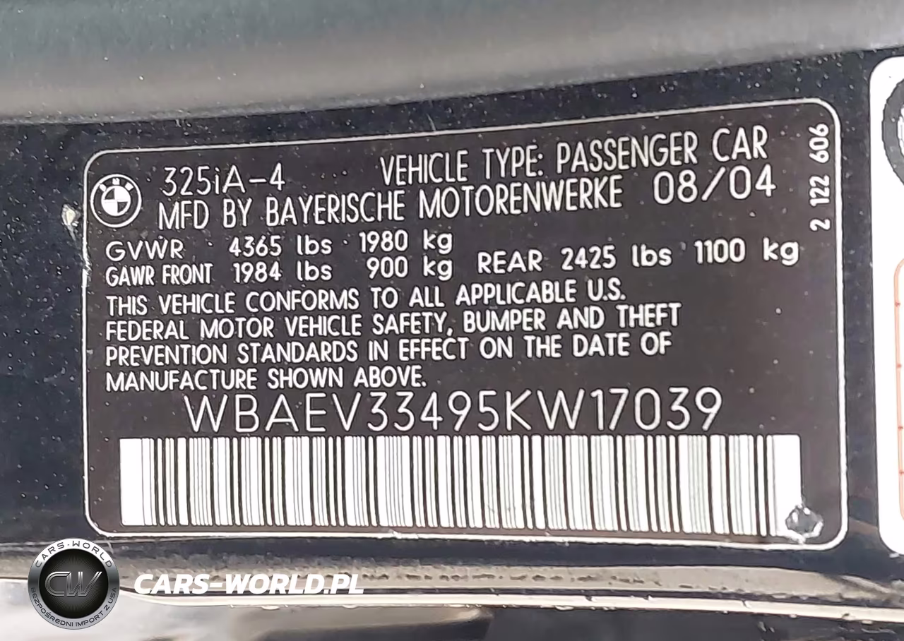 2005 BMW 325I VIN:WBAEV33495KW17039 - 9