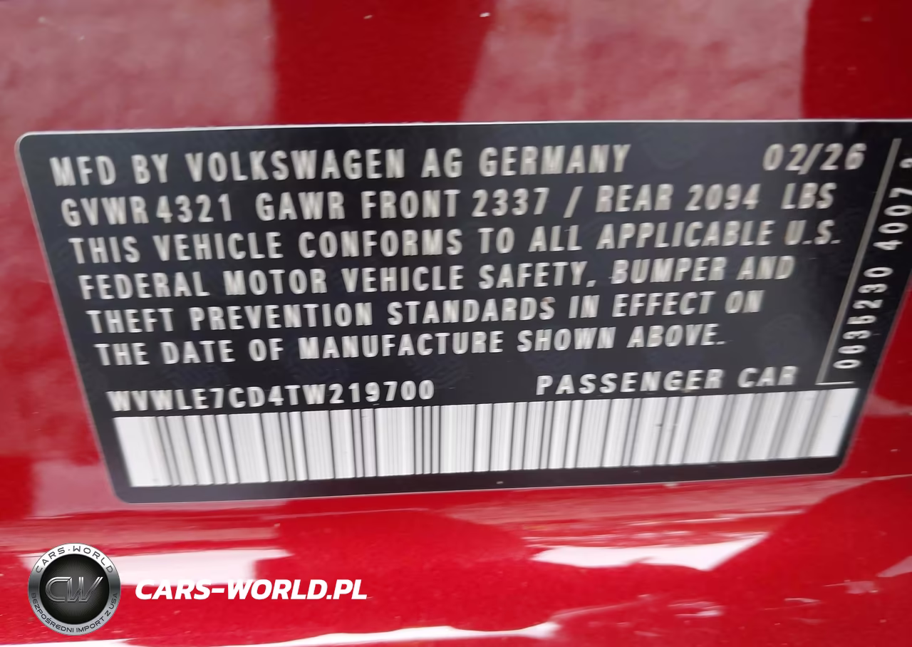 2026 Volkswagen Golf Gti S VIN:WVWLE7CD4TW219700 - 9