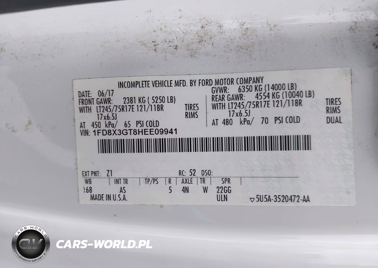 2017 Ford F-350 Chassis Xl VIN:1FD8X3GT8HEE09941 - 9
