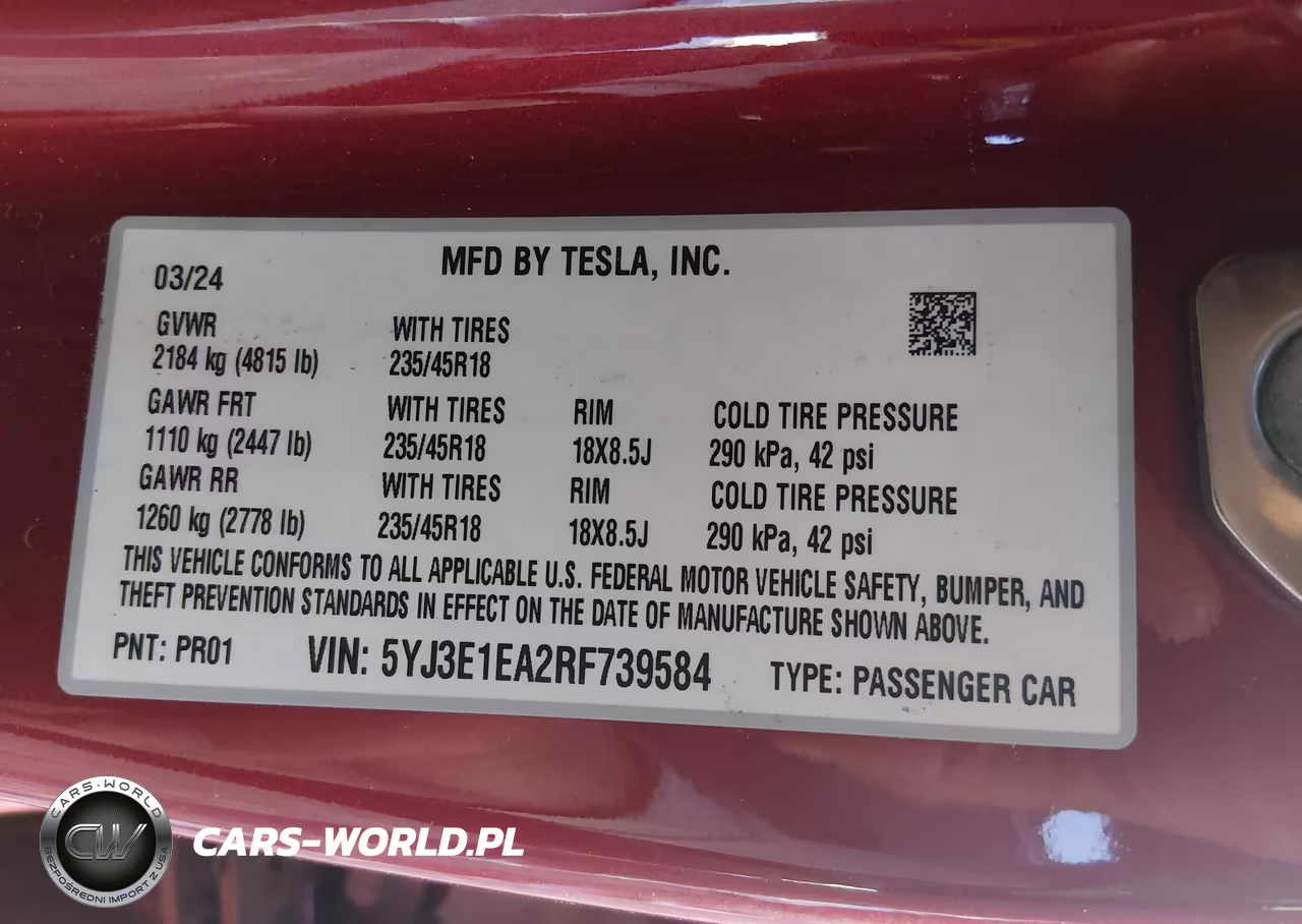 2024 Tesla Model 3 Long Range Dual Motor Rear-Wheel Drive-Rear-Wheel Drive VIN:5YJ3E1EA2RF739584 - 9
