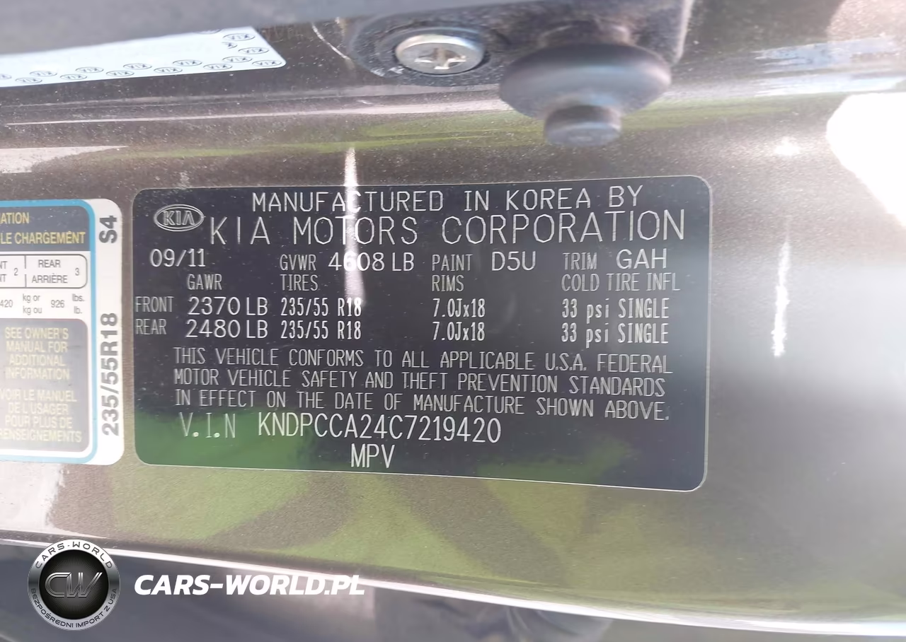 2012 Kia Sportage Ex VIN:KNDPCCA24C7219420 - 9