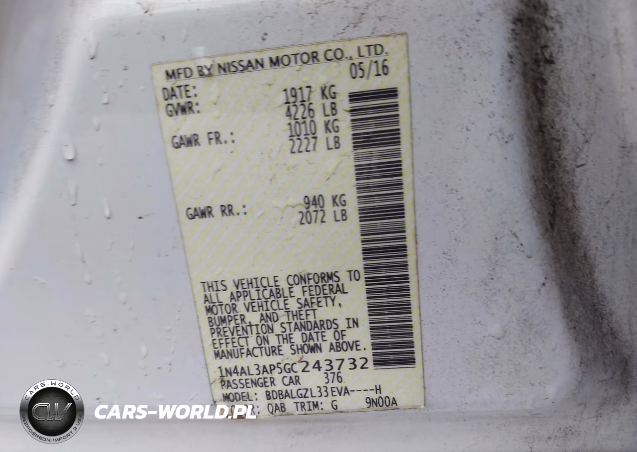 2016 Nissan Altima 2.5 S VIN:1N4AL3AP5GC243732 - 9