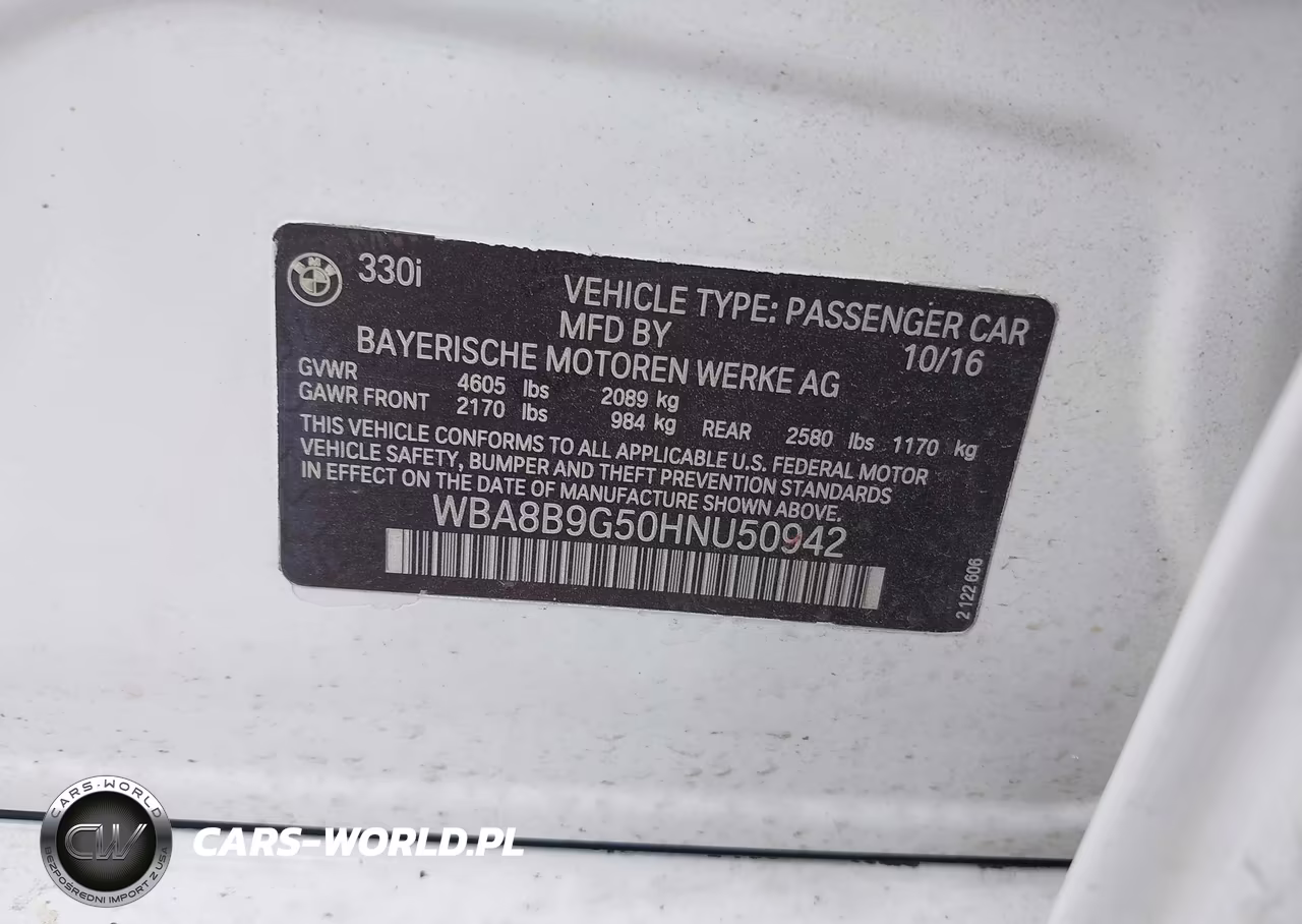 2017 BMW 330I VIN:WBA8B9G50HNU50942 - 9