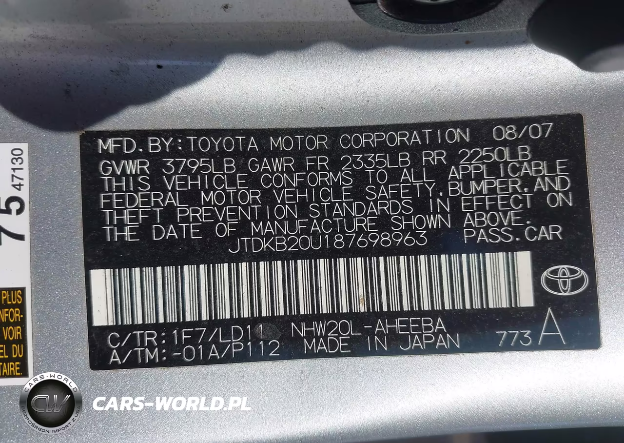2008 Toyota Prius VIN:JTDKB20U187698963 - 9