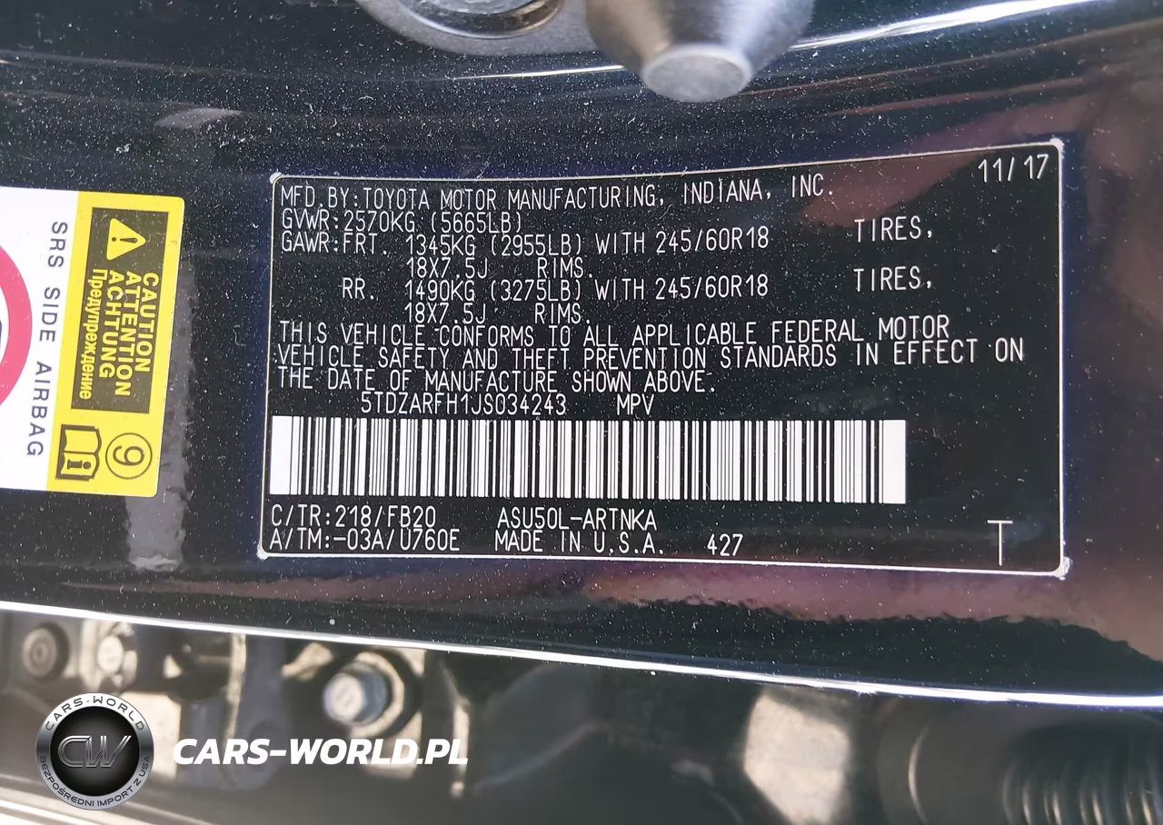 2018 Toyota Highlander Le VIN:5TDZARFH1JS034243 - 9