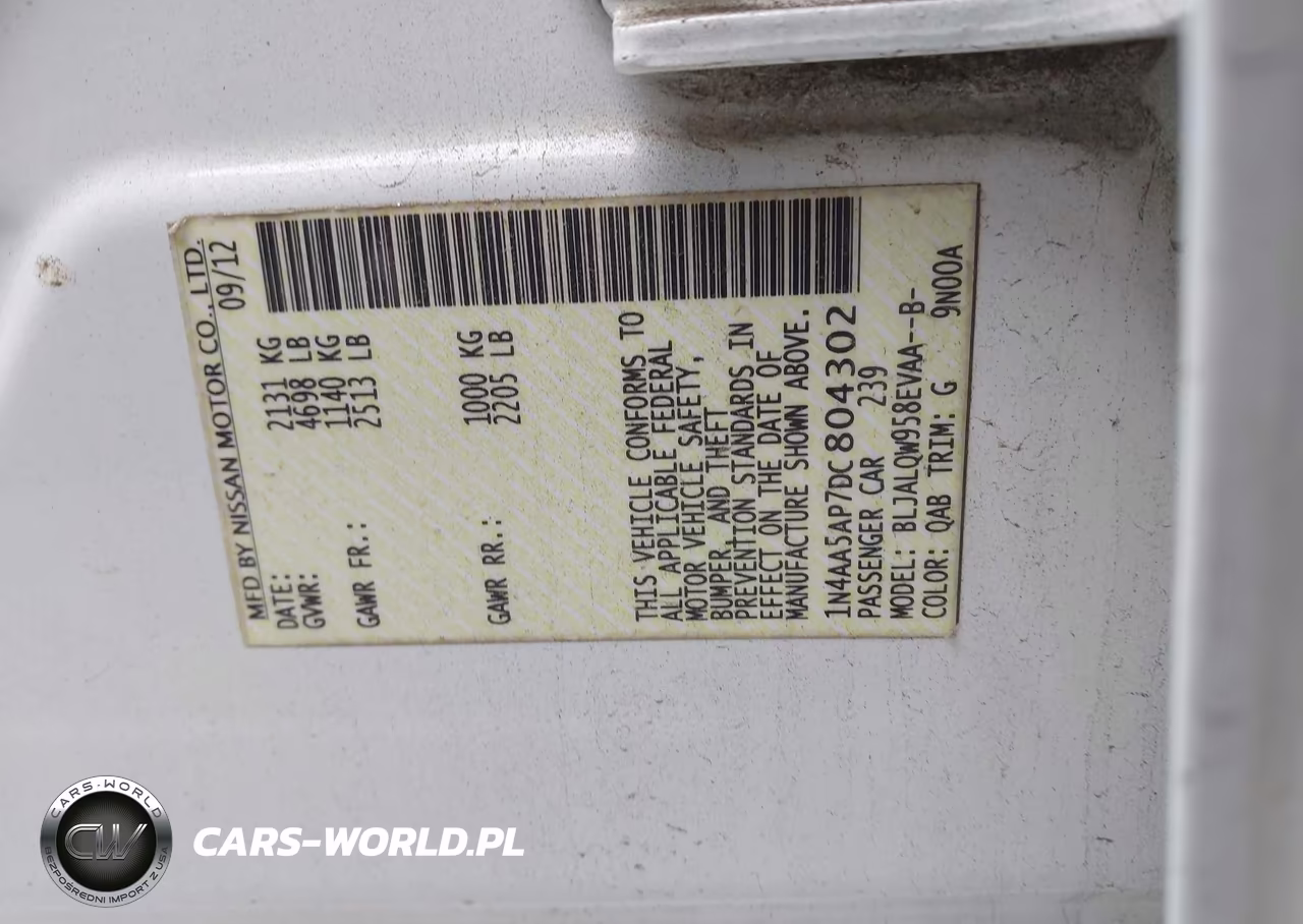2013 Nissan Maxima 3.5 S VIN:1N4AA5AP7DC804302 - 9