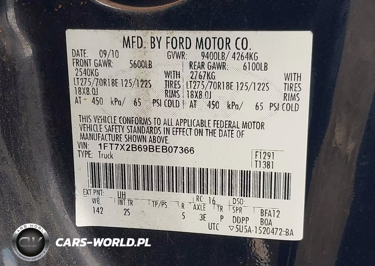 2011 Ford F-250 Xlt VIN:1FT7X2B69BEB07366 - 9
