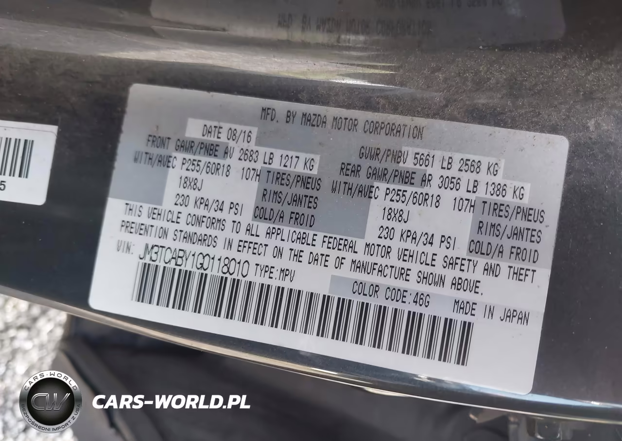 2016 Mazda Cx-9 Sport VIN:JM3TCABY1G0118010 - 9