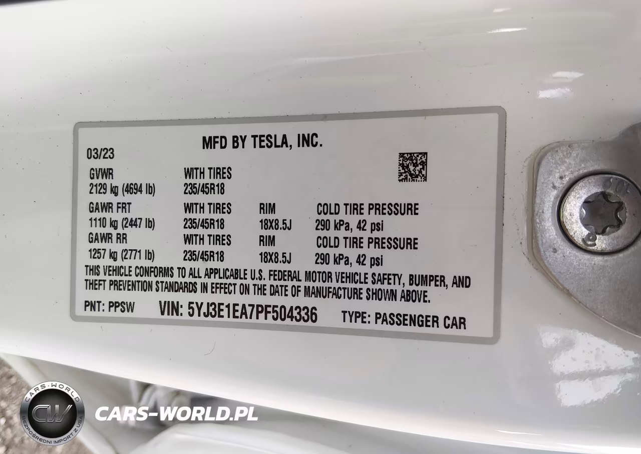 2023 Tesla Model 3 Rear-Wheel Drive VIN:5YJ3E1EA7PF504336 - 9