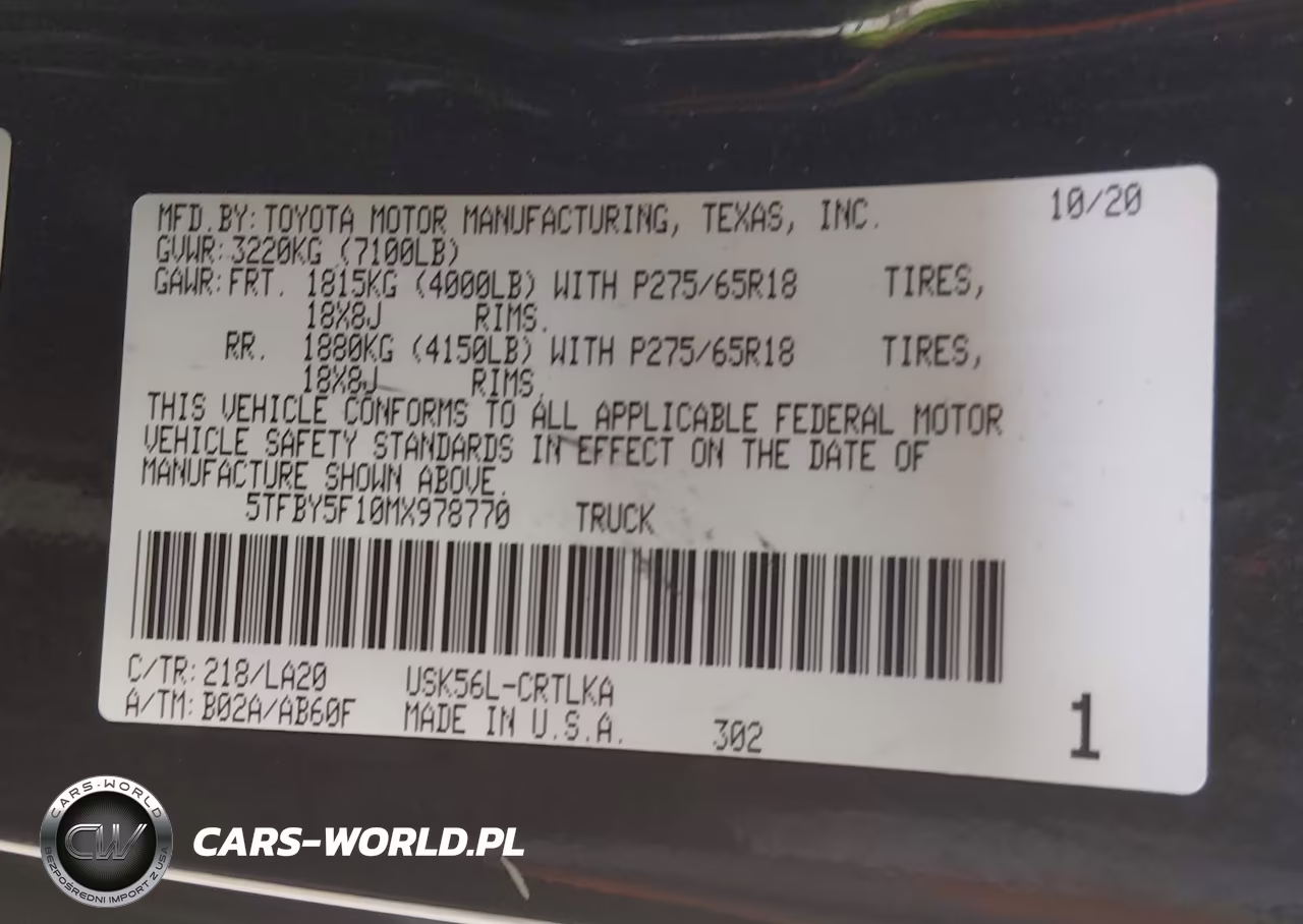 2021 Toyota Tundra 4Wd Limited VIN:5TFBY5F10MX978770 - 9