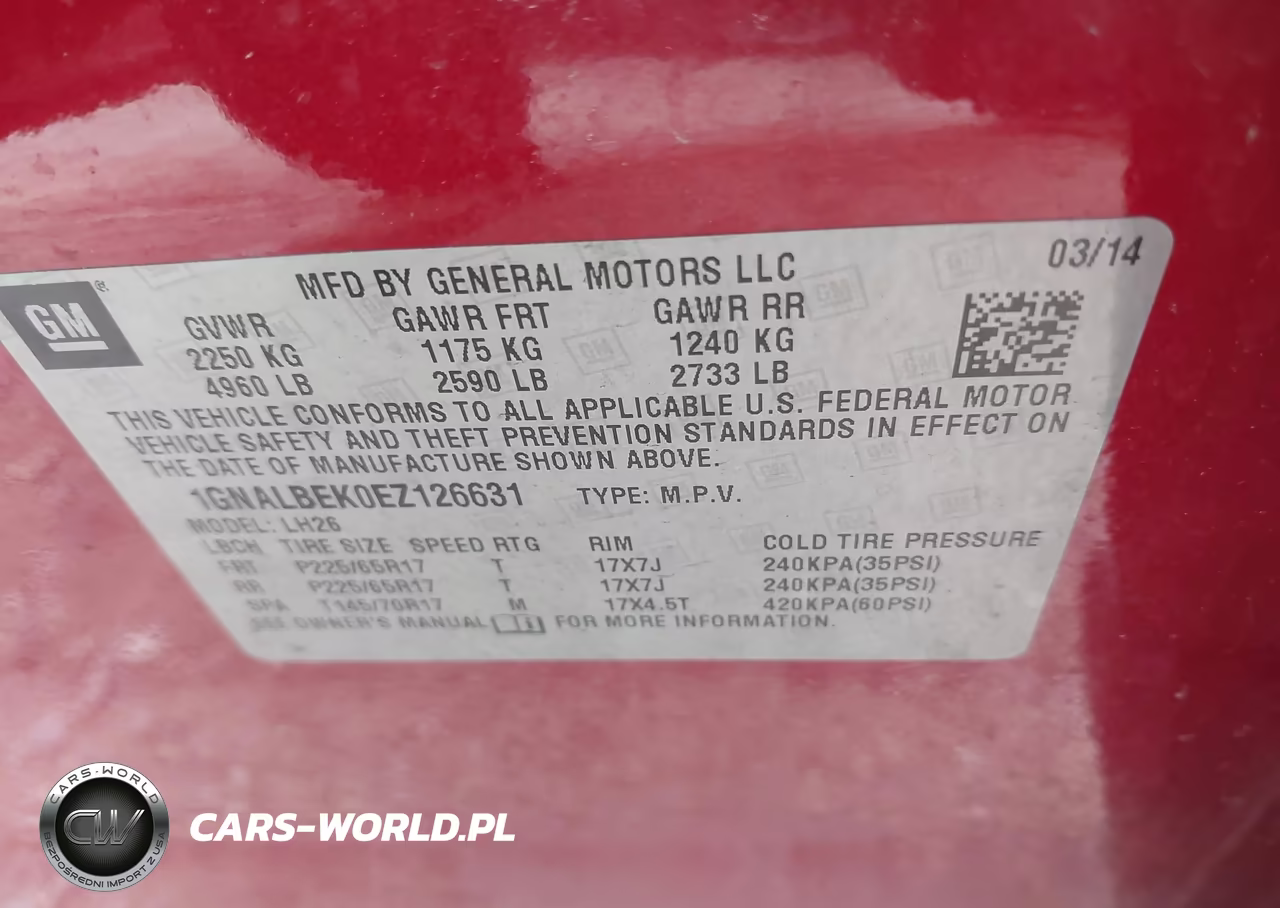 2014 Chevrolet Equinox 1Lt VIN:1GNALBEK0EZ126631 - 9
