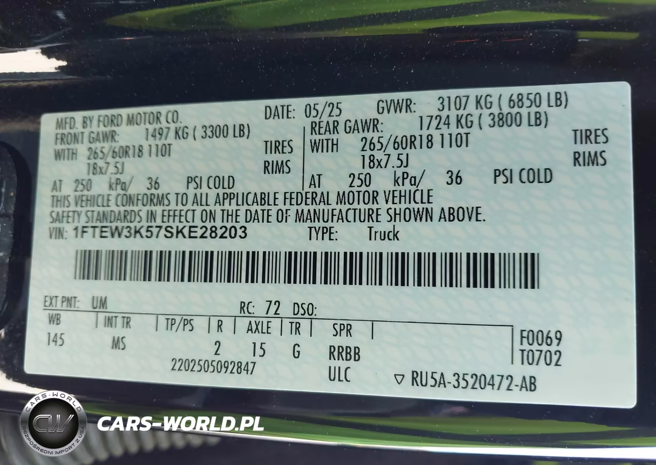 2025 Ford F-150 Xlt VIN:1FTEW3K57SKE28203 - 9