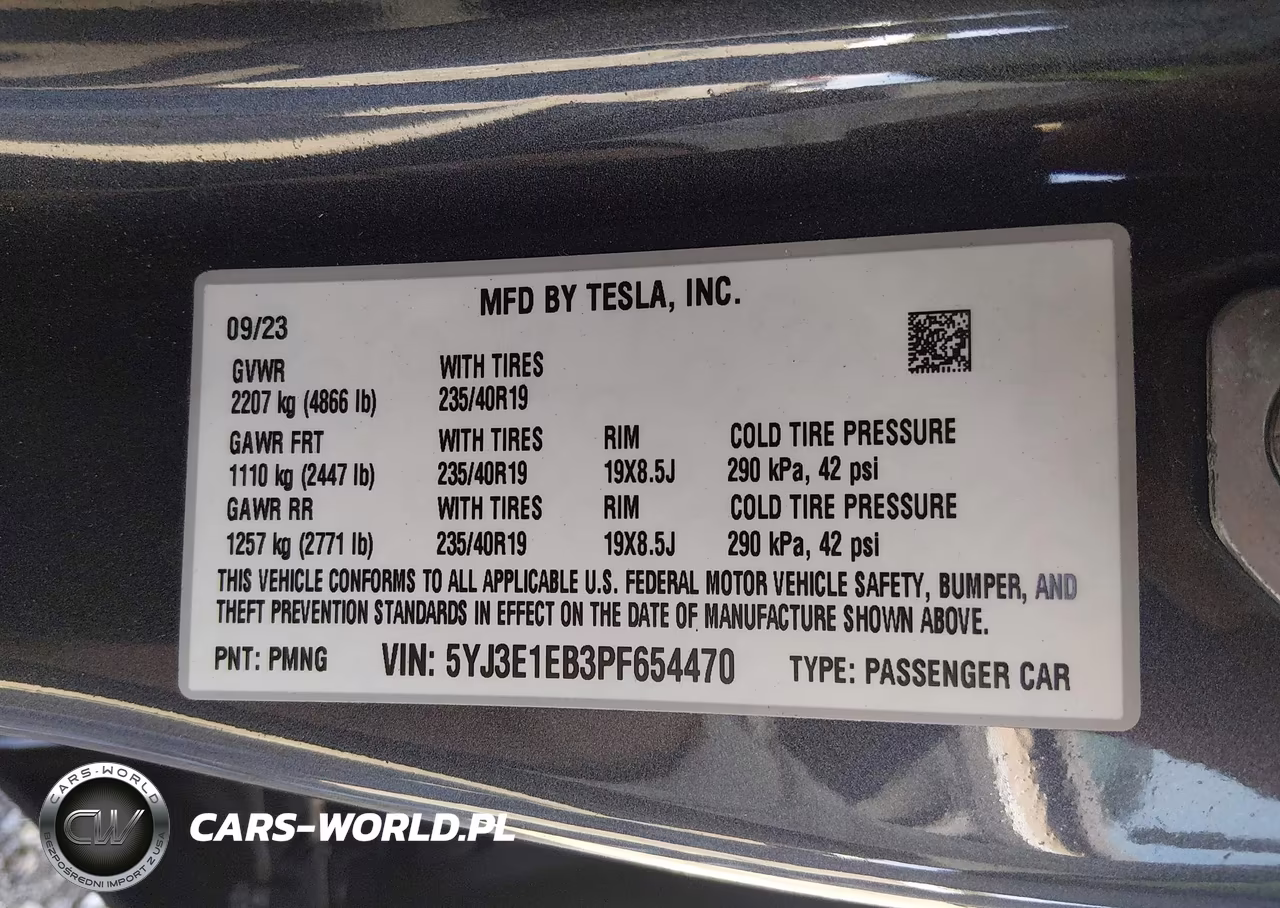2023 Tesla Model 3 Long Range Dual Motor All-Wheel Drive VIN:5YJ3E1EB3PF654470 - 9