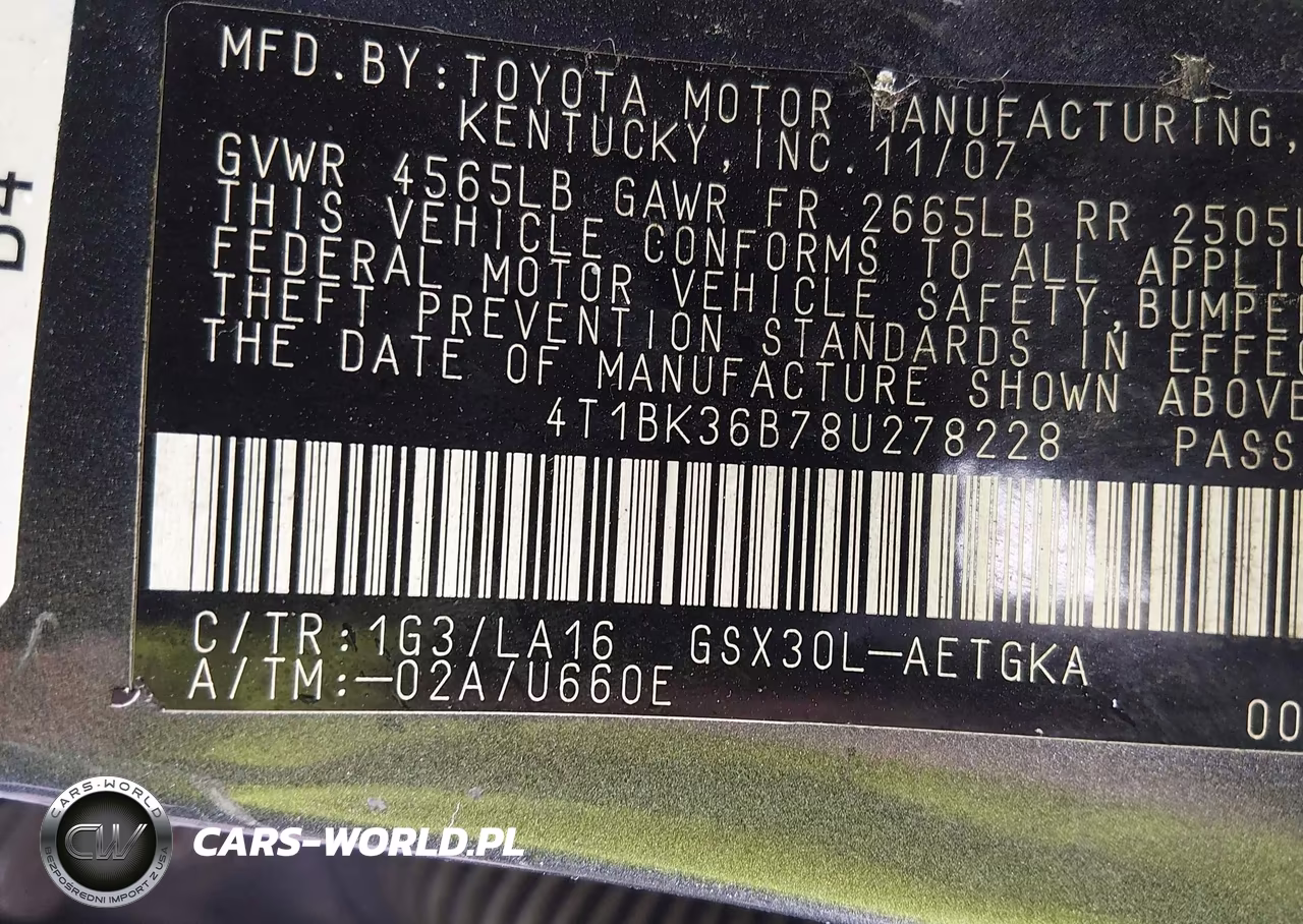2008 Toyota Avalon Xls VIN:4T1BK36B78U278228 - 9