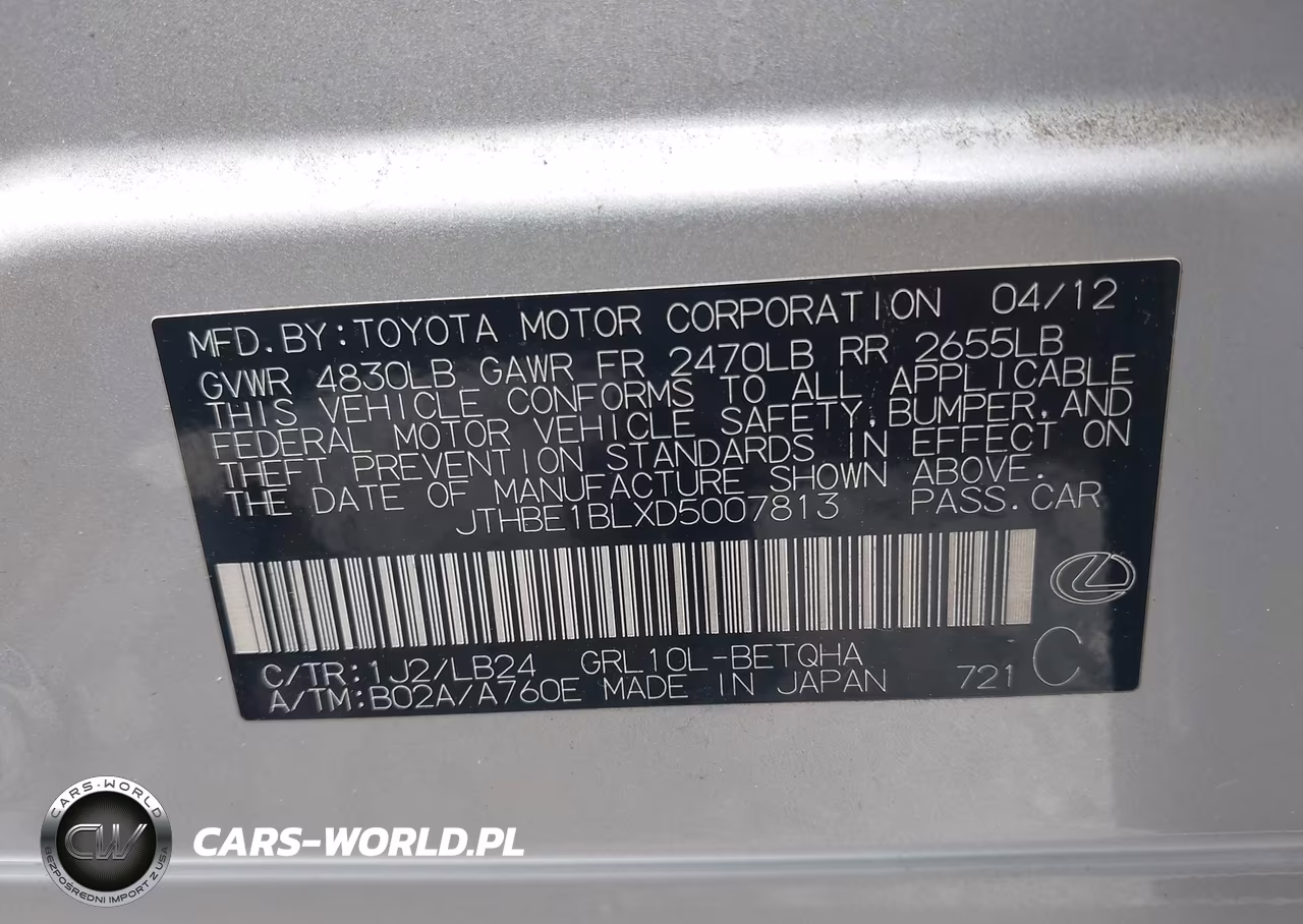 2013 Lexus Gs 350 VIN:JTHBE1BLXD5007813 - 9