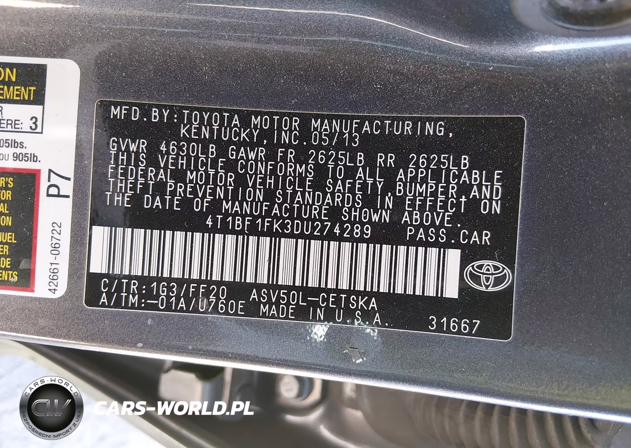 2013 Toyota Camry Se VIN:4T1BF1FK3DU274289 - 9