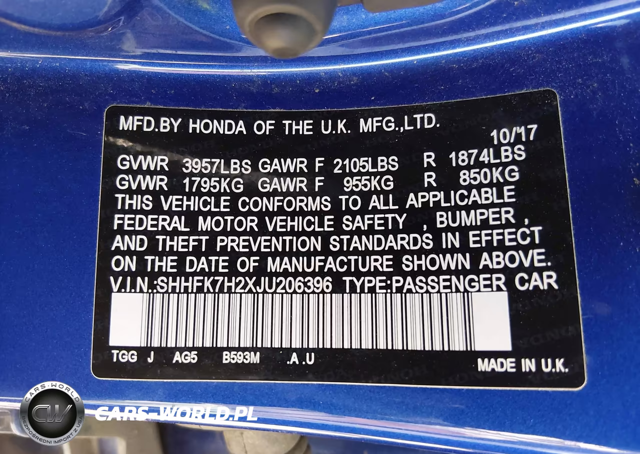 2018 Honda Civic Lx VIN:SHHFK7H2XJU206396 - 9