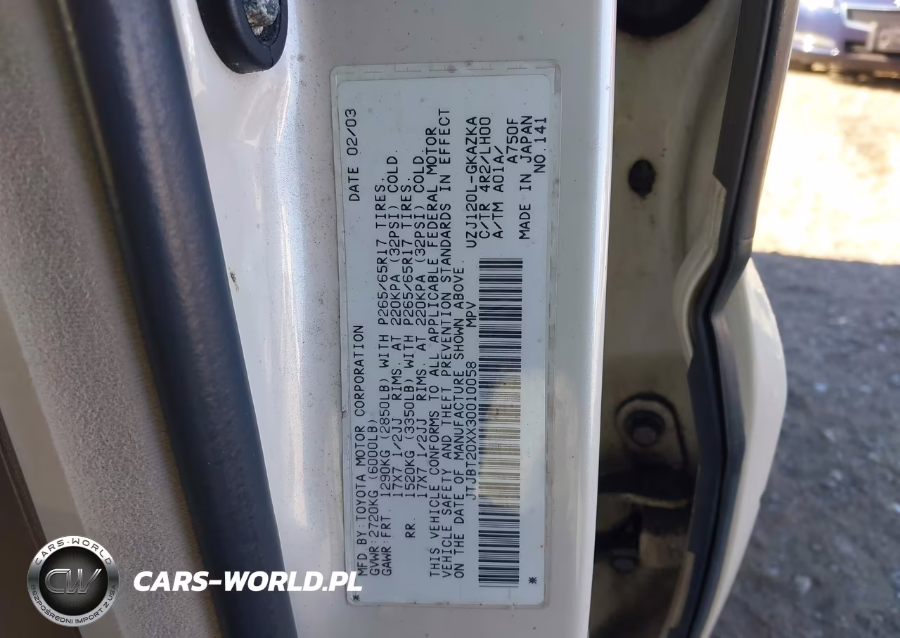 2003 Lexus Gx 470 VIN:JTJBT20XX30010058 - 9