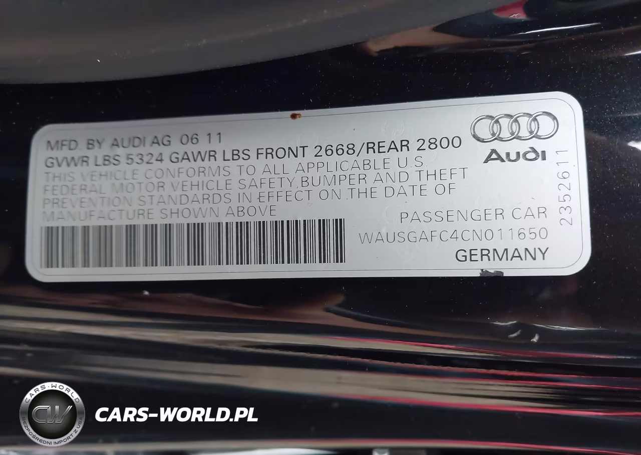 2012 Audi A7 Premium VIN:WAUSGAFC4CN011650 - 9