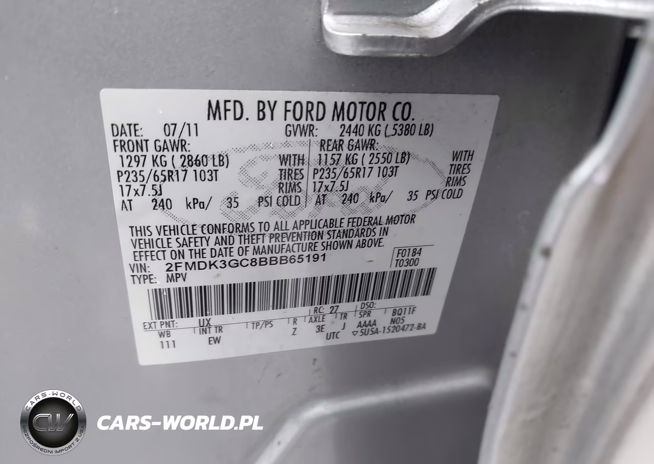 2011 Ford Edge Se VIN:2FMDK3GC8BBB65191 - 9
