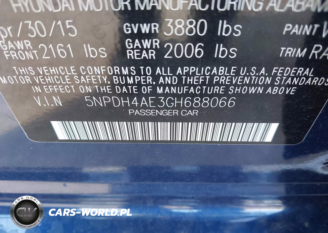 2016 Hyundai Elantra Se VIN:5NPDH4AE3GH688066 - 9