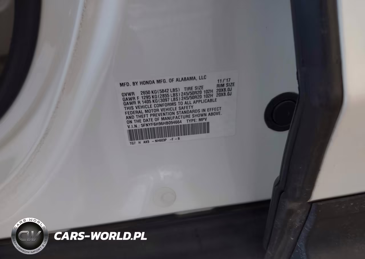 2017 Honda Pilot Touring VIN:5FNYF6H96HB094664 - 9
