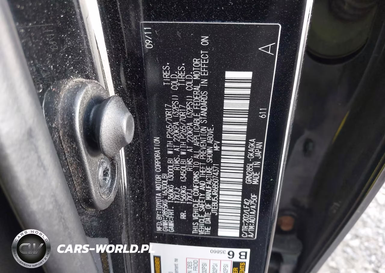 2011 Toyota 4Runner Sr5 V6 VIN:JTEBU5JR6B5074371 - 9