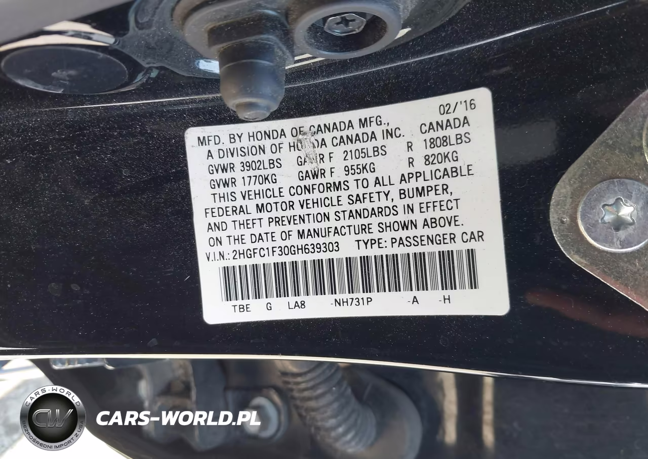 2016 Honda Civic Ex-T VIN:2HGFC1F30GH639303 - 9