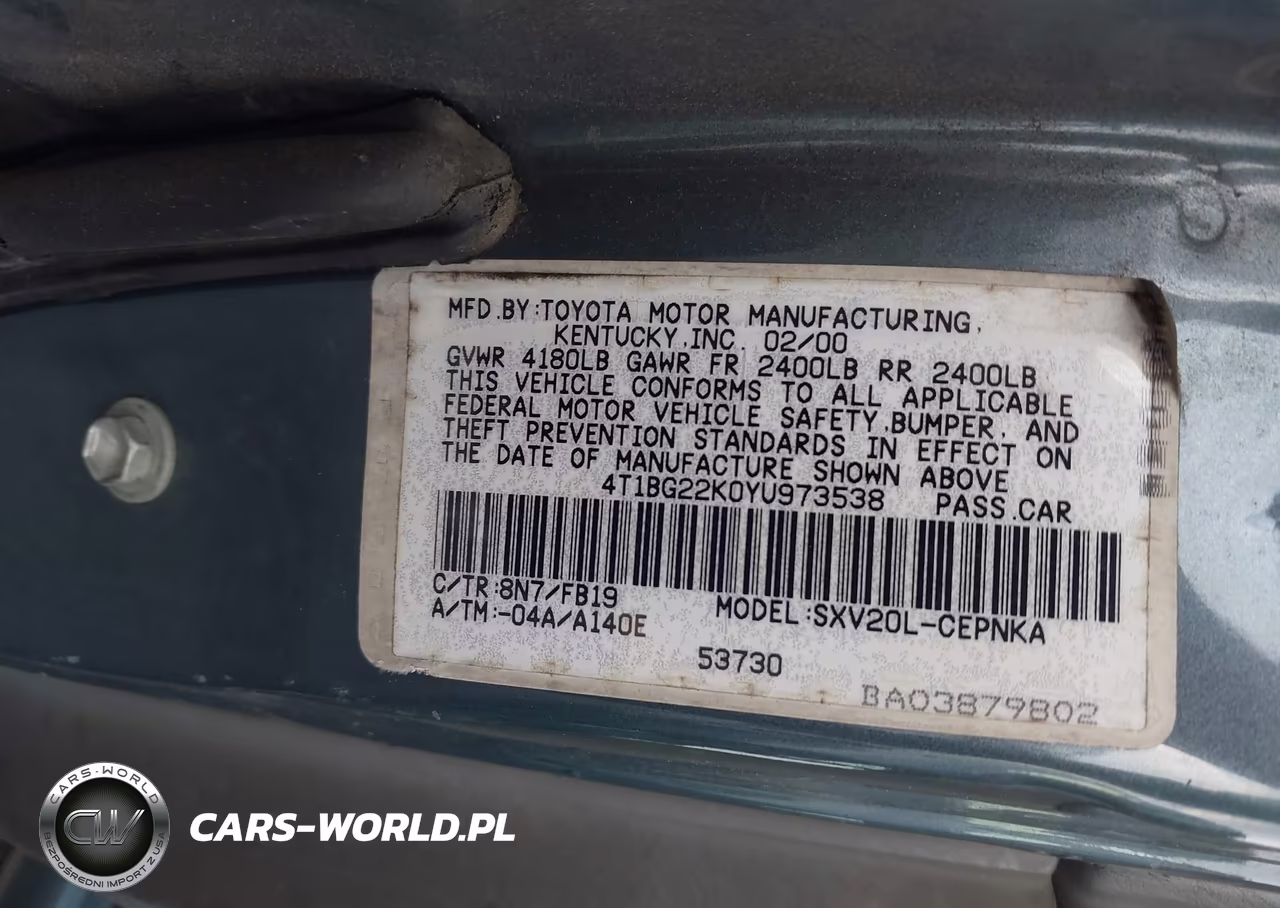 2000 Toyota Camry Le VIN:4T1BG22K0YU973538 - 9