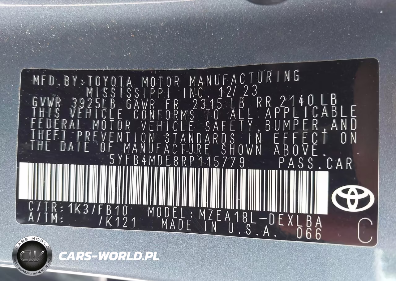 2024 Toyota Corolla Le VIN:5YFB4MDE8RP115779 - 9