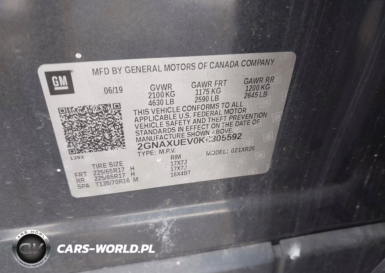 2019 Chevrolet Equinox Lt VIN:2GNAXUEV0K6305592 - 9