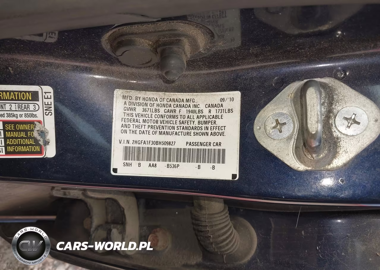 2011 Honda Civic Vp VIN:2HGFA1F30BH509827 - 9