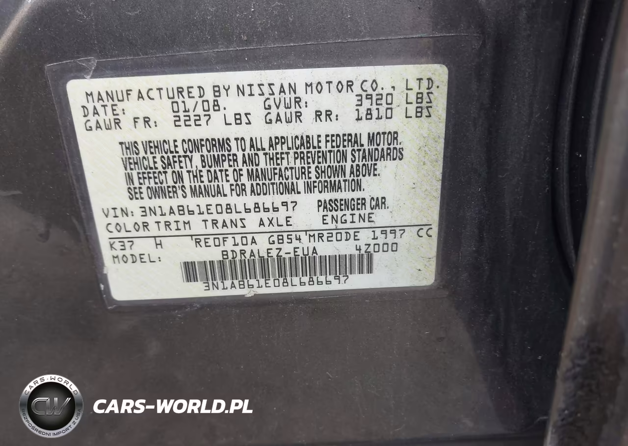2008 Nissan Sentra 2.0S VIN:3N1AB61E08L686697 - 9
