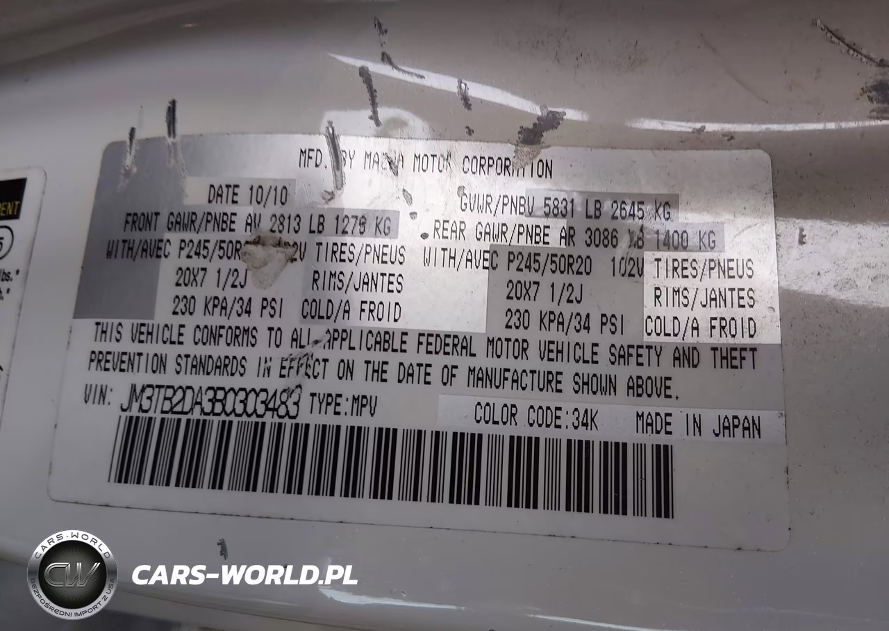 2011 Mazda Cx-9 Grand Touring VIN:JM3TB2DA3B0303483 - 9