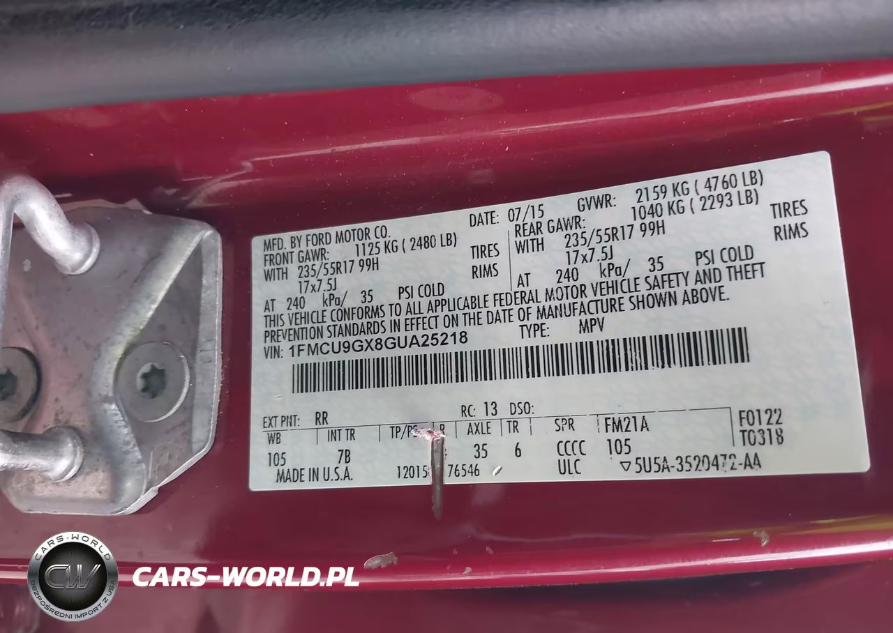 2016 Ford Escape Se VIN:1FMCU9GX8GUA25218 - 9